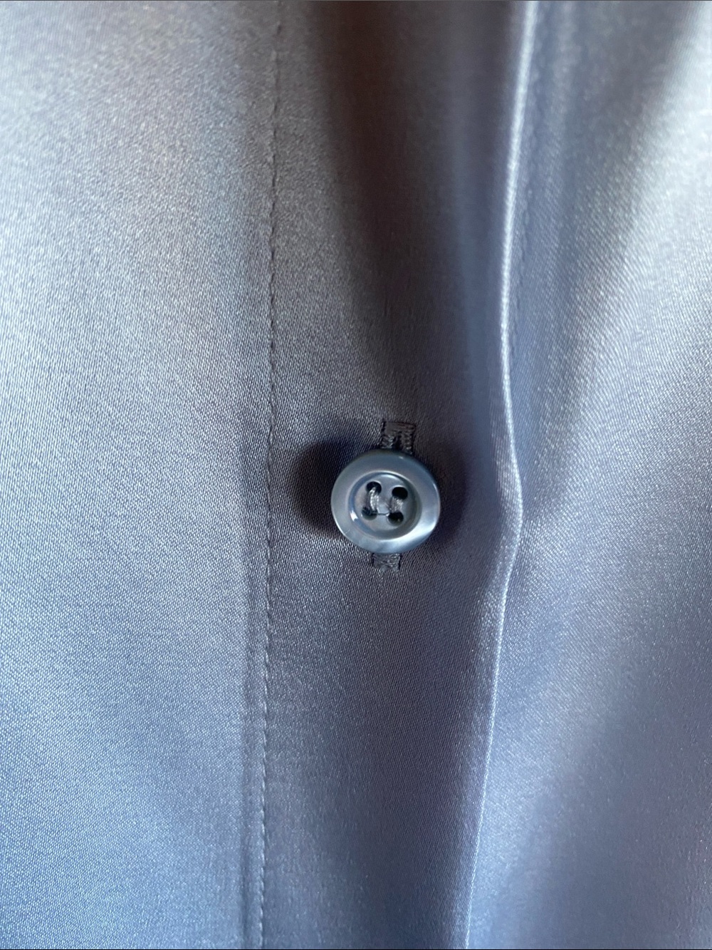 Frame The Standard Women's Stretch Silk French Cuff Button-Up Blue Blouse NWT - Picture 7 of 14